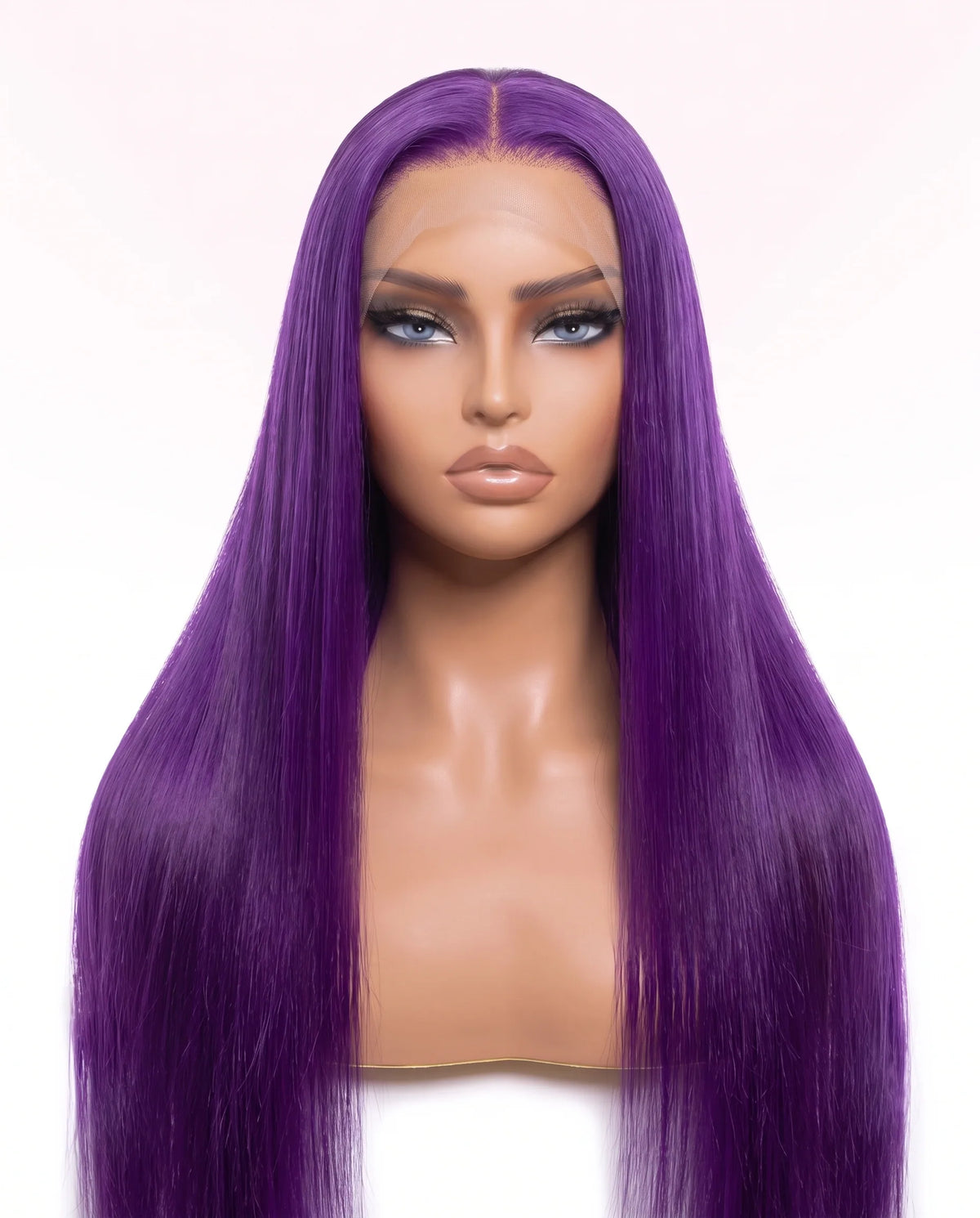 Natural Purple Straight Hair Wigs Extra Long LYS — vue 1