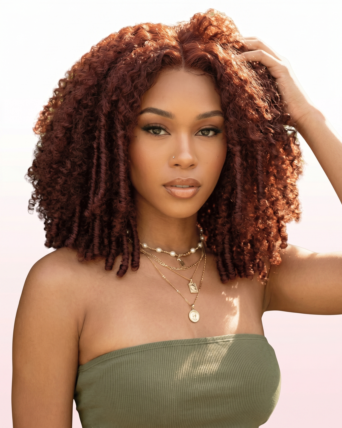 Perruque Afro Kinky Bouclé HD Lace 7x5 – Rouge Brun | LYS — vue 9