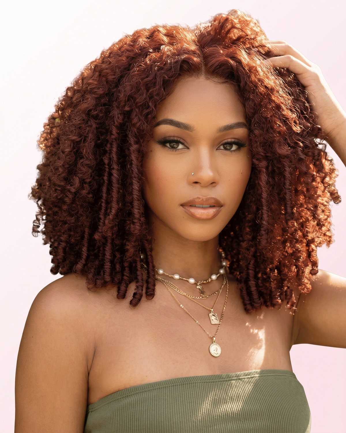 Perruque Afro Kinky Bouclé HD Lace 7x5 – Rouge Brun | LYS — vue 8