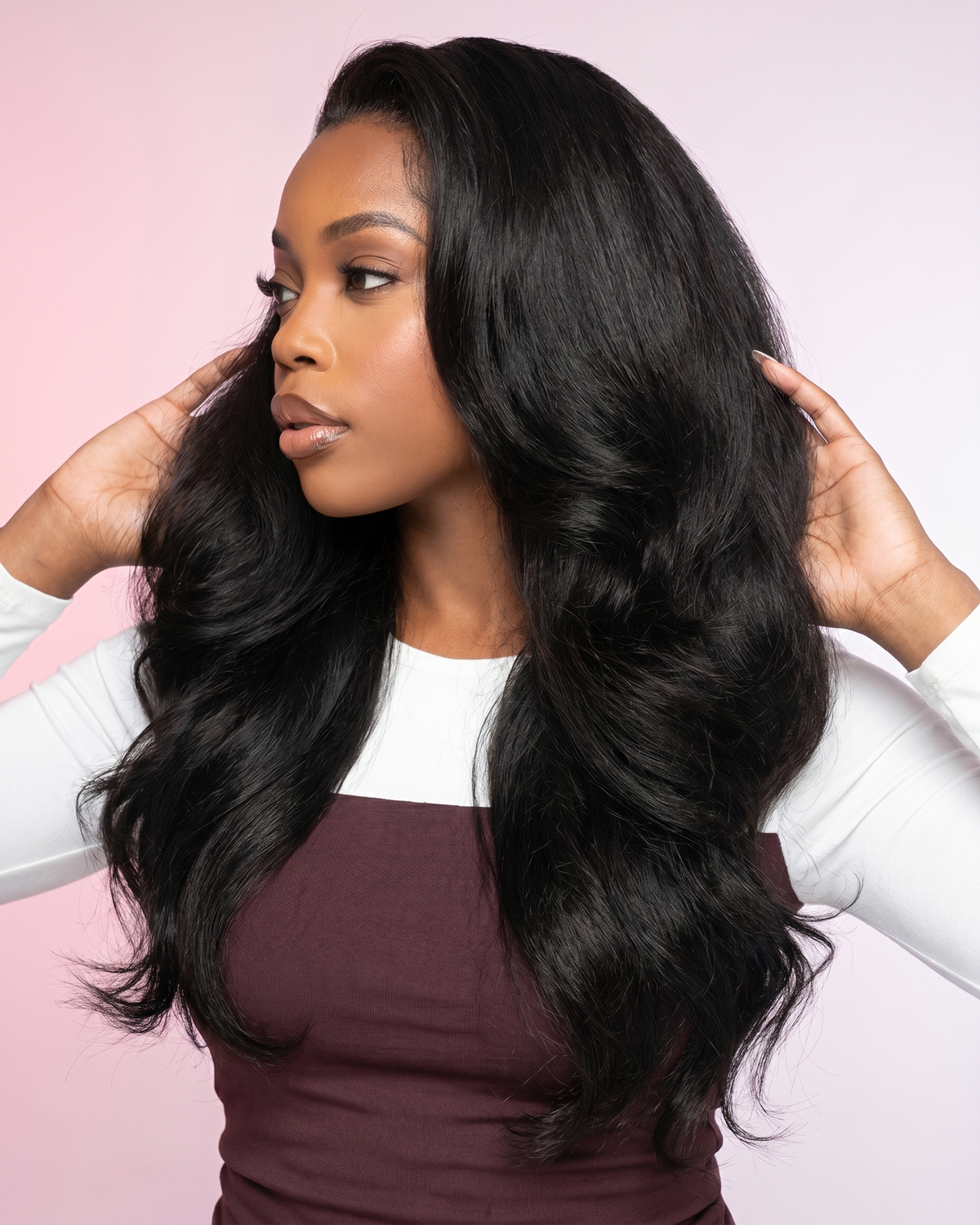Demi-Perruque Yaki Body Wave Layers - Noir Naturel | LYS — vue 4