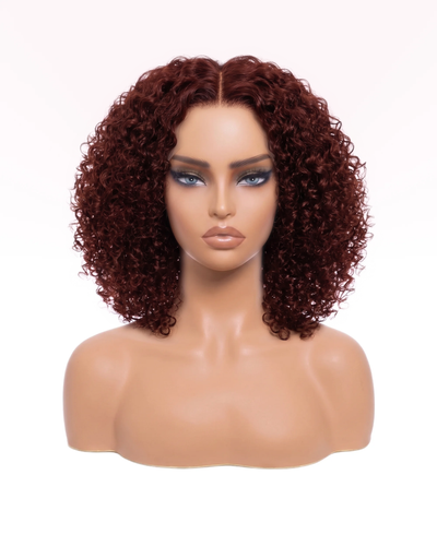 Perruque Afro Kinky Bouclé HD Lace 7x5 – Rouge Brun | LYS