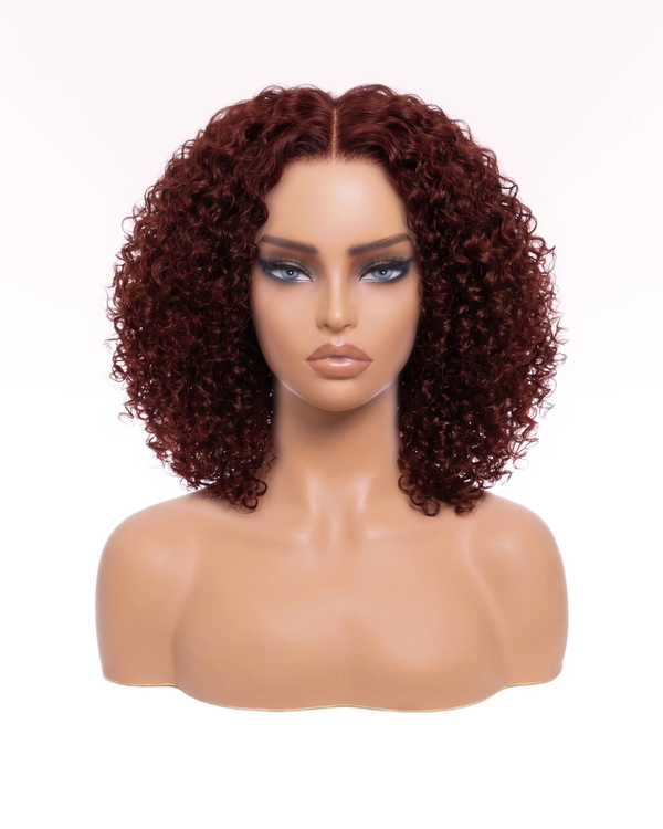 Perruque Afro Kinky Bouclé HD Lace 7x5 – Rouge Brun | LYS