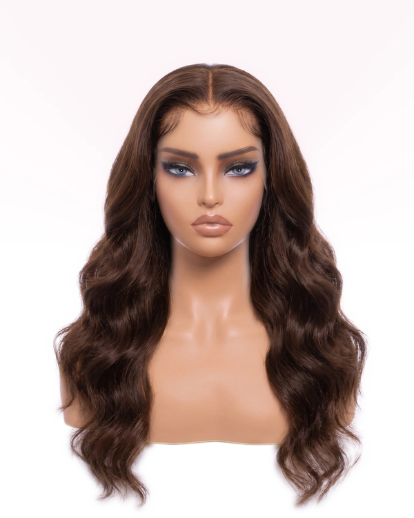 Body Wave Human Hair Wig - Chocolate Brown | Full Lace 13x6, Glueless | LYS