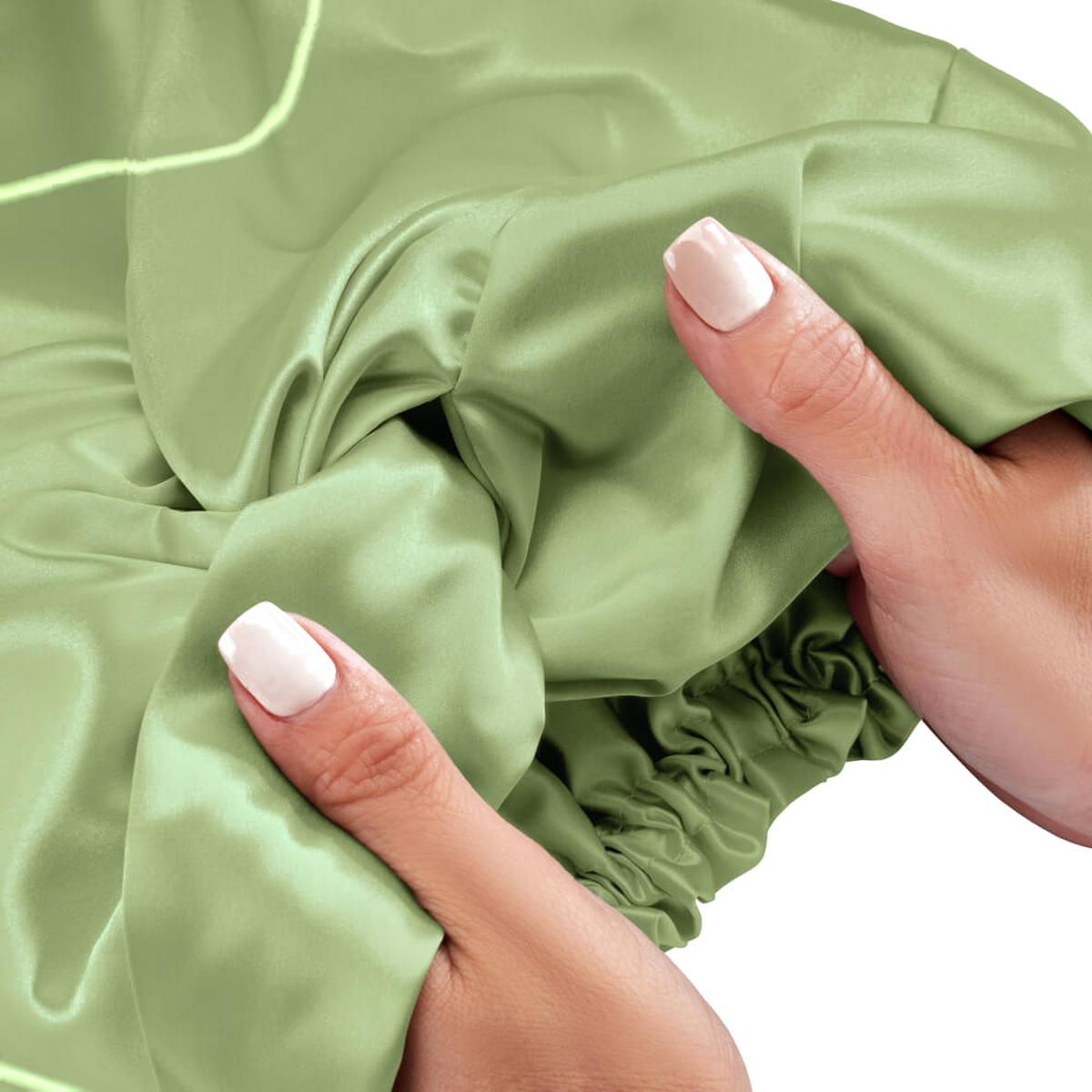 Bonnet en Soie de Mûrier - Olive | LYS — vue 3