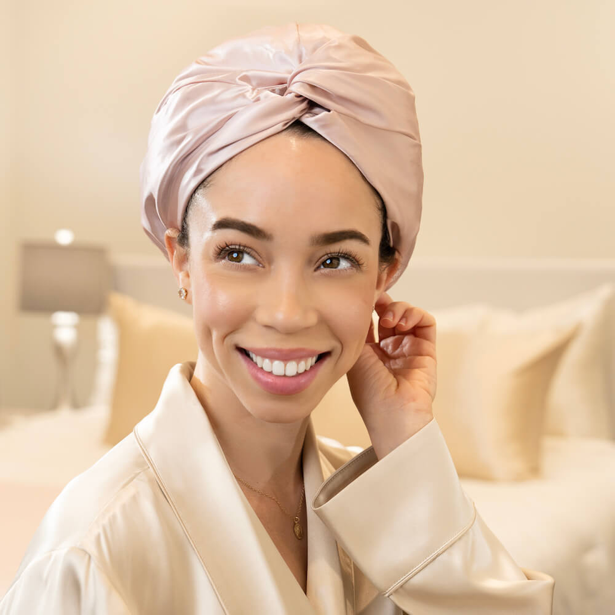 Bonnet en Soie de Mûrier - Rose | LYS — vue 4